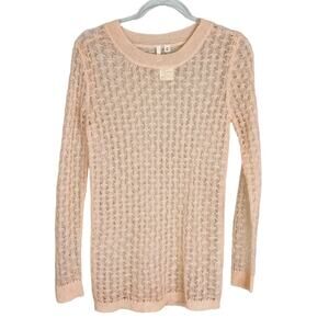 Frenchi Nordstrom Sweater M Peach Pink Blush Pointelle New